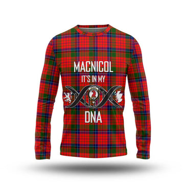 MacNicol of Scorrybreac Tartan Long Sleeve T-Shirt with Family Crest DNA In Me Style