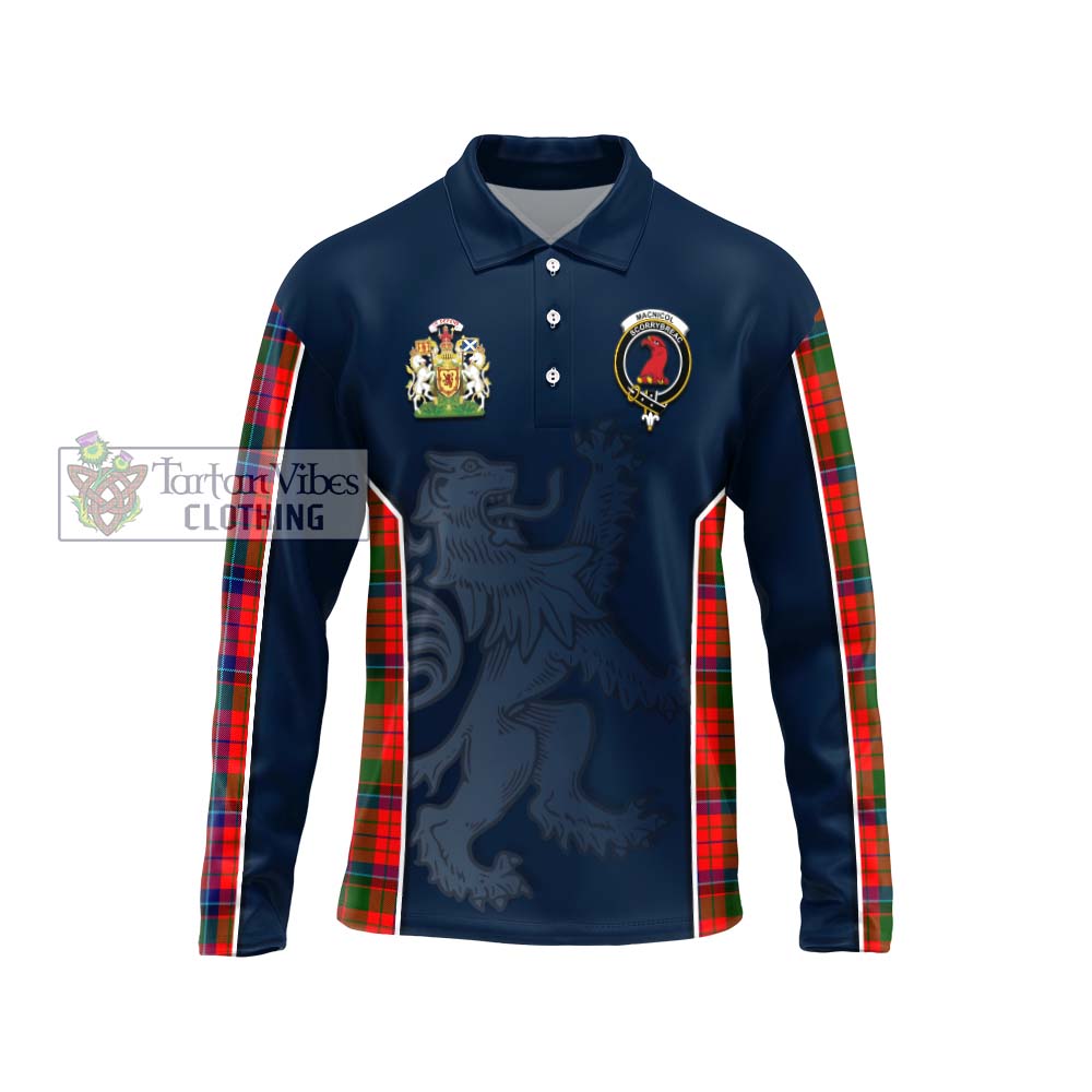 MacNicol of Scorrybreac Tartan Long Sleeve Polo Shirt with Family Crest and Lion Rampant Vibes Sport Style Unisex - Tartan Vibes Clothing