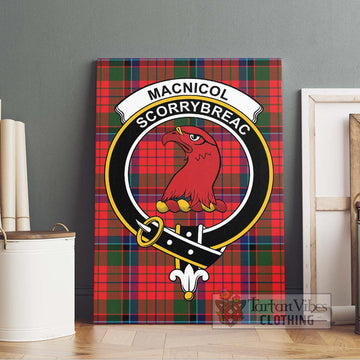 MacNicol of Scorrybreac Tartan Canvas Print Wall Art with Family Crest