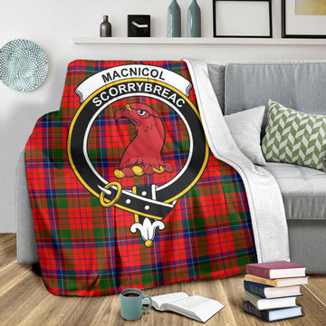 MacNicol of Scorrybreac Tartan Blanket with Family Crest