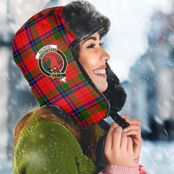 MacNicol of Scorrybreac Tartan Winter Trapper Hat with Family Crest