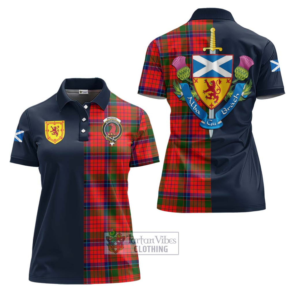 Tartan Vibes Clothing MacNicol of Scorrybreac Tartan Women's Polo Shirt with Scottish Lion Royal Arm Half Style