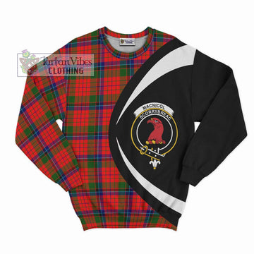 MacNicol of Scorrybreac Tartan Sweatshirt with Family Crest Circle Style