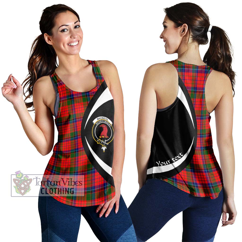 MacNicol of Scorrybreac Tartan Women's Racerback Tanks with Family Crest Circle Style 4XL - Tartan Vibes Clothing