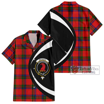 MacNicol of Scorrybreac Tartan Short Sleeve Button Up with Family Crest Circle Style