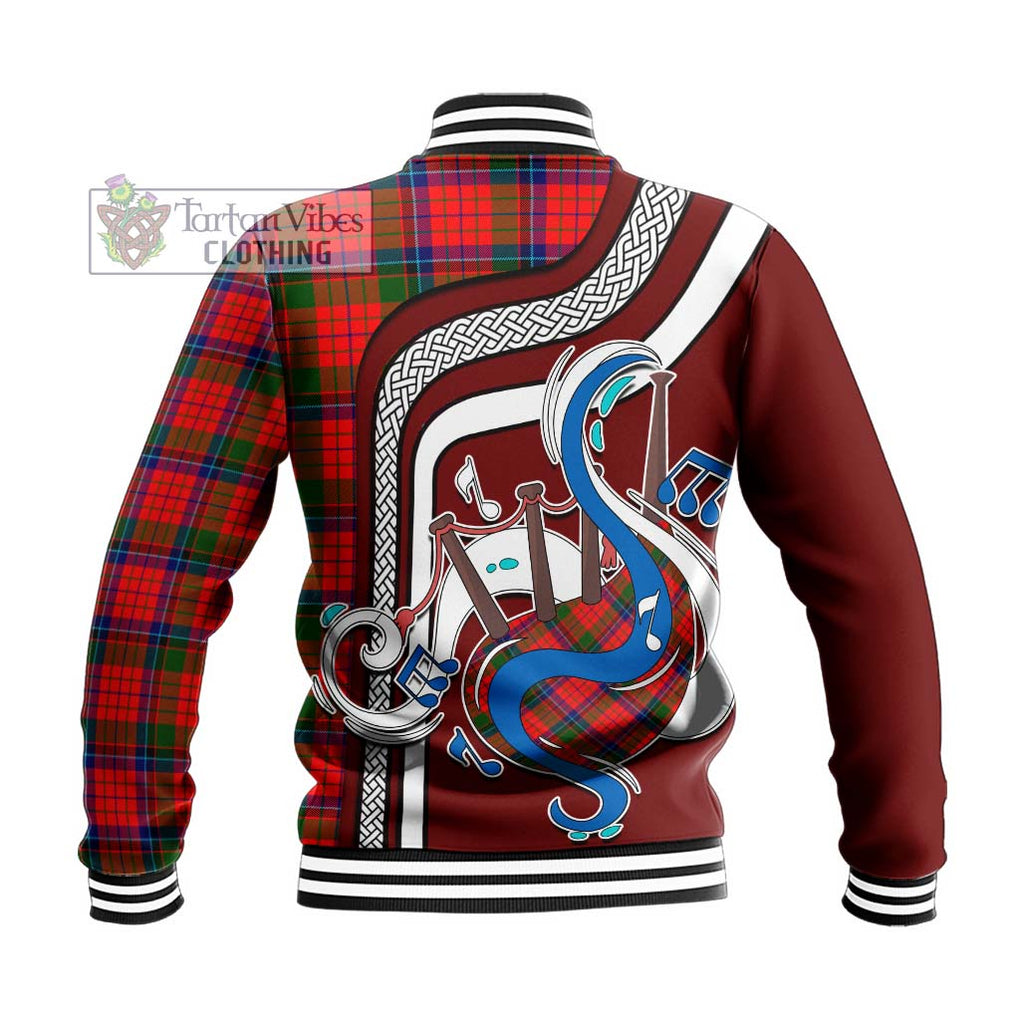 Tartan Vibes Clothing MacNicol of Scorrybreac Tartan Baseball Jacket with Epic Bagpipe Style