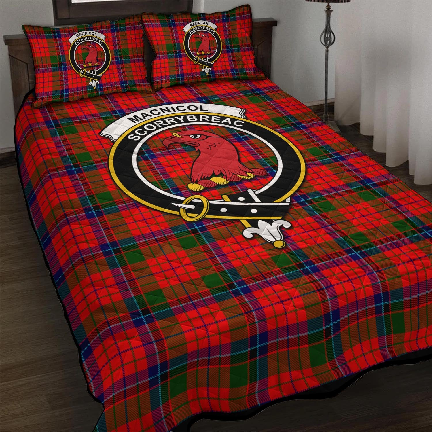 MacNicol of Scorrybreac Tartan Quilt Bed Set with Family Crest - Tartan Vibes Clothing