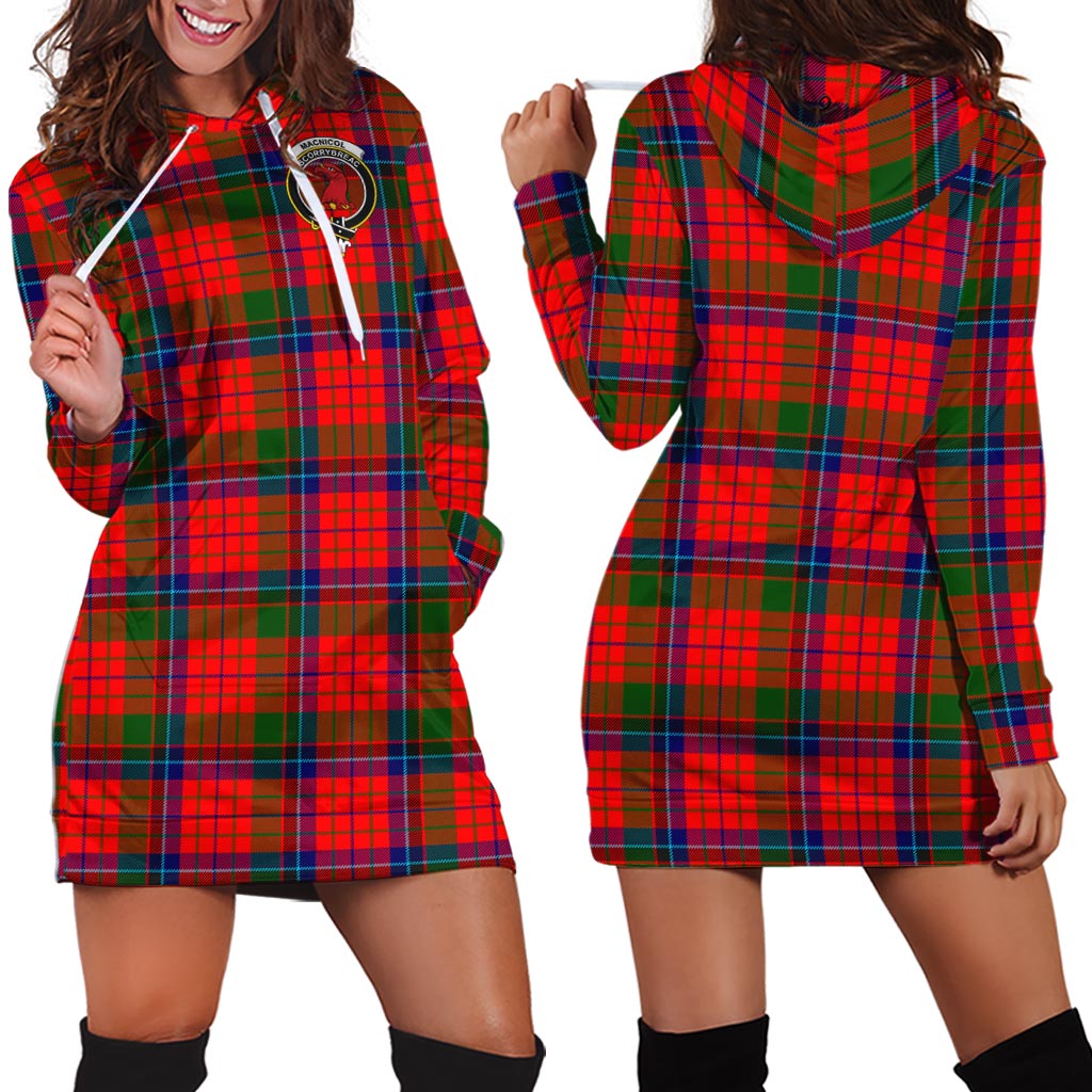 MacNicol of Scorrybreac Tartan Hoodie Dress with Family Crest - Tartan Vibes Clothing