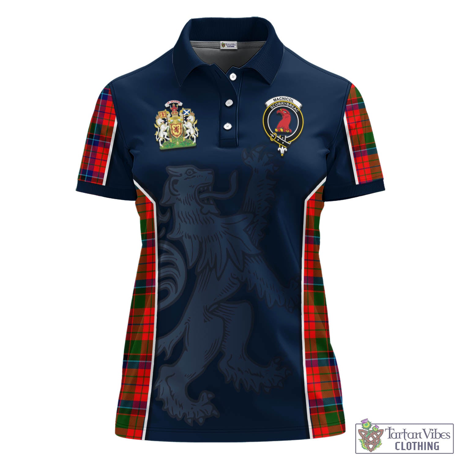 MacNicol of Scorrybreac Tartan Women's Polo Shirt with Family Crest an