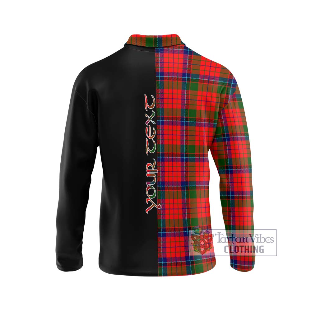 MacNicol of Scorrybreac Tartan Long Sleeve Polo Shirt with Family Crest and Half Of Me Style - Tartanvibesclothing Shop