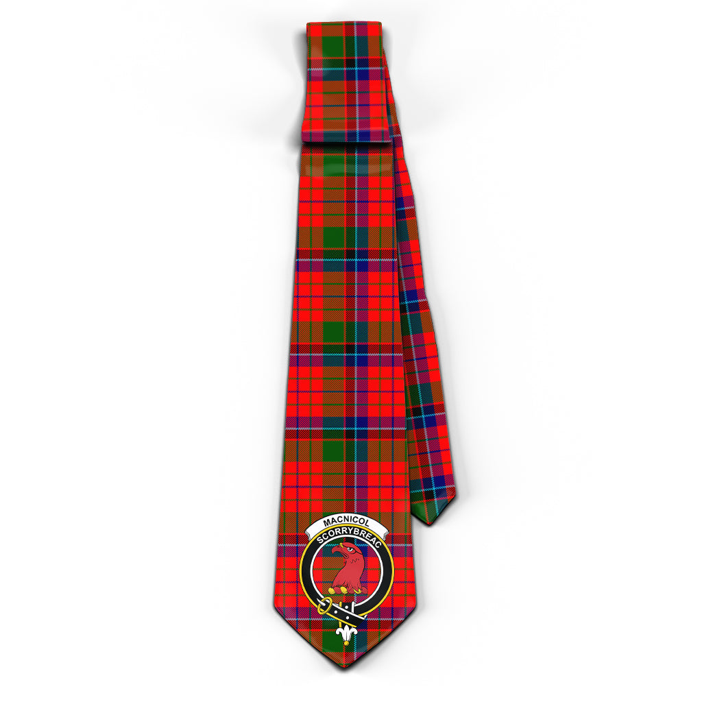 MacNicol of Scorrybreac Tartan Classic Necktie with Family Crest - Tartan Vibes Clothing