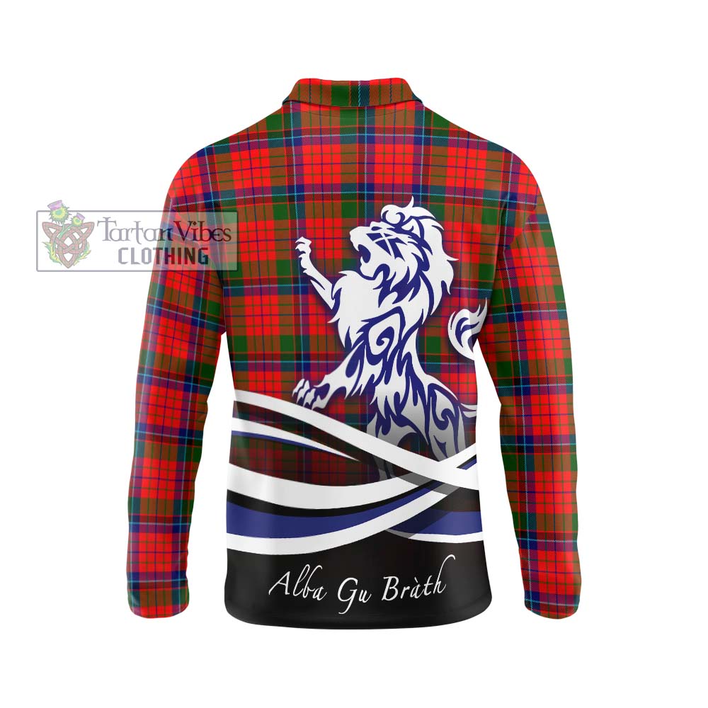 MacNicol of Scorrybreac Tartan Long Sleeve Polo Shirt with Alba Gu Brath Regal Lion Emblem - Tartanvibesclothing Shop