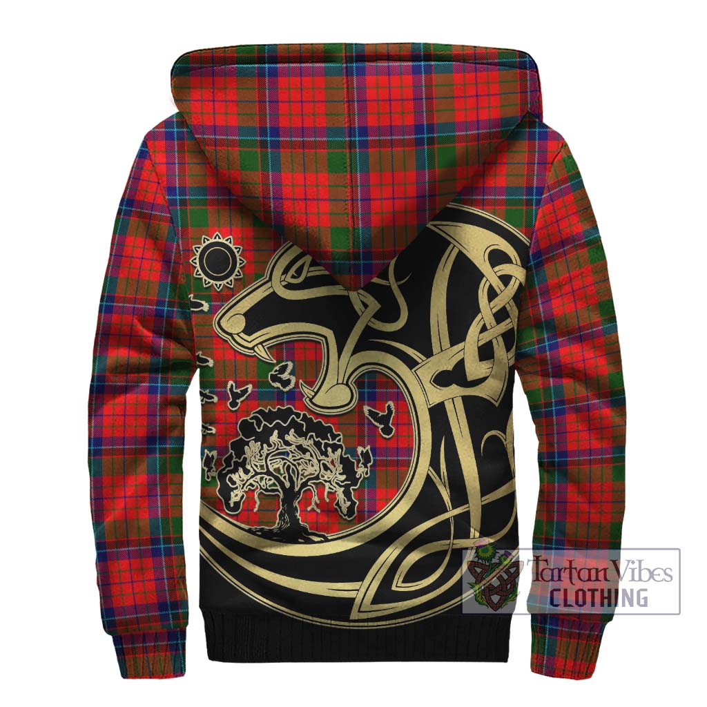 Tartan Vibes Clothing MacNicol of Scorrybreac Tartan Sherpa Hoodie with Family Crest Celtic Wolf Style