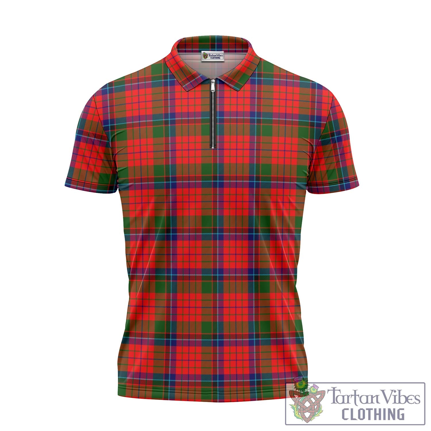 Tartan Vibes Clothing MacNicol of Scorrybreac Tartan Zipper Polo Shirt