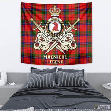 MacNicol of Scorrybreac Tartan Tapestry with Clan Crest and the Golden Sword of Courageous Legacy