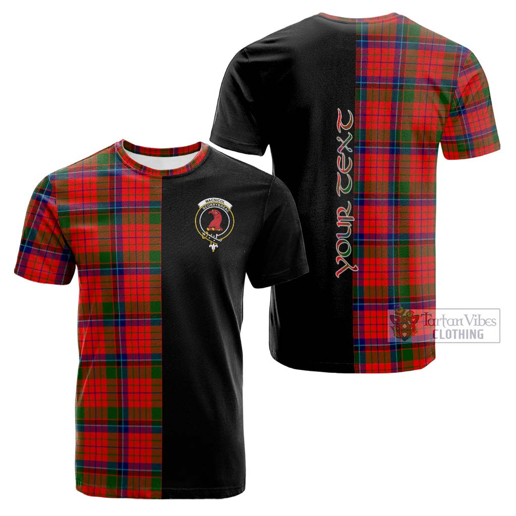 Tartan Vibes Clothing MacNicol of Scorrybreac Tartan Cotton T-shirt with Family Crest and Half Of Me Style