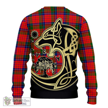 MacNicol of Scorrybreac Tartan Ugly Sweater with Family Crest Celtic Wolf Style