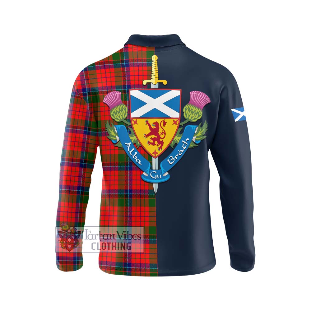 Tartan Vibes Clothing MacNicol of Scorrybreac Tartan Long Sleeve Polo Shirt with Scottish Lion Royal Arm Half Style