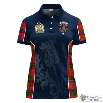 MacNicol of Scorrybreac Tartan Women's Polo Shirt with Family Crest and Scottish Thistle Vibes Sport Style