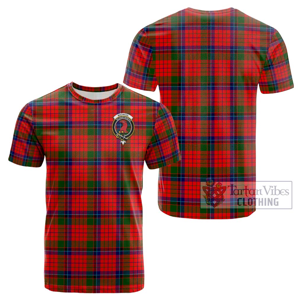Tartan Vibes Clothing MacNicol of Scorrybreac Tartan Cotton T-Shirt with Family Crest