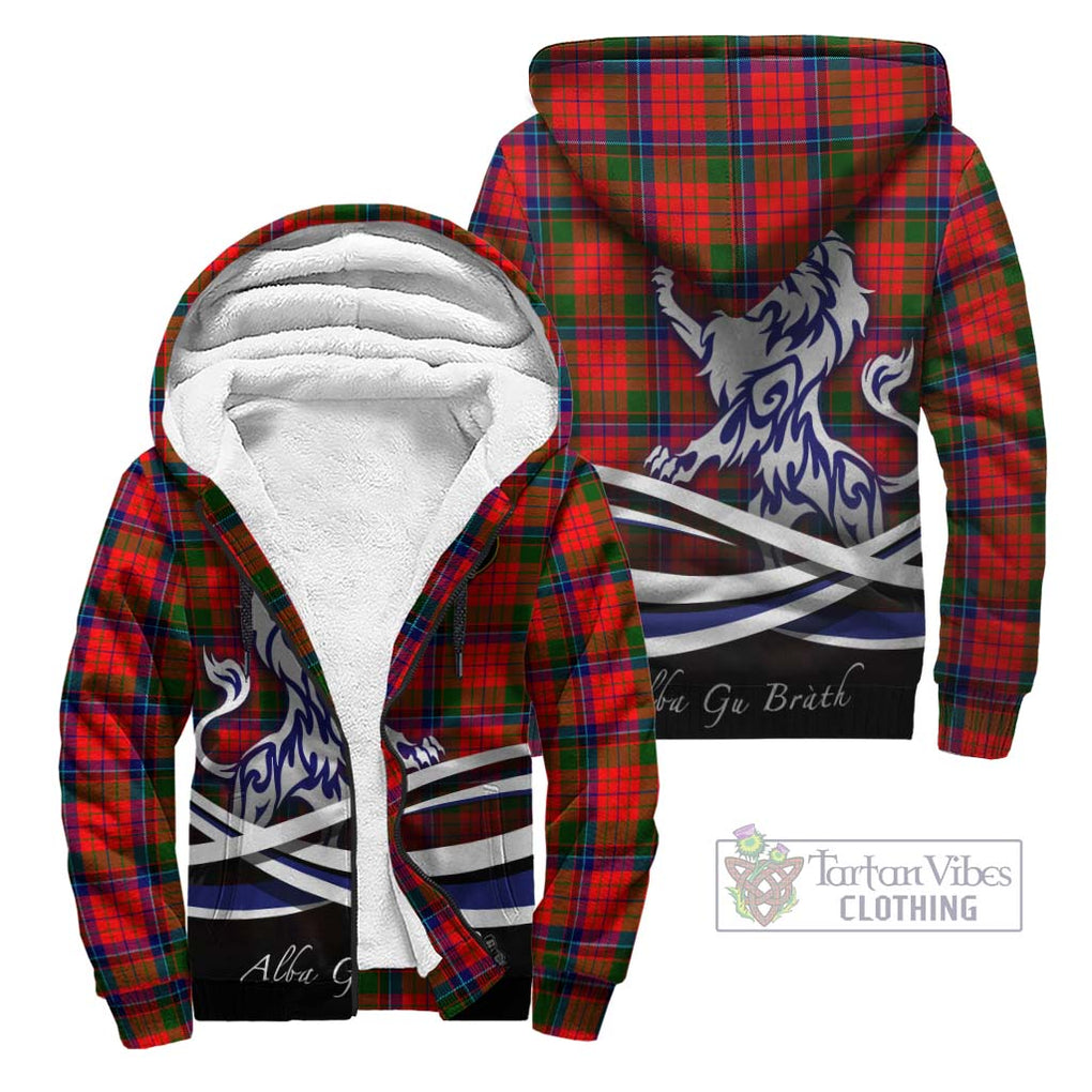 MacNicol of Scorrybreac Tartan Sherpa Hoodie with Alba Gu Brath Regal Lion Emblem Unisex - Tartanvibesclothing Shop