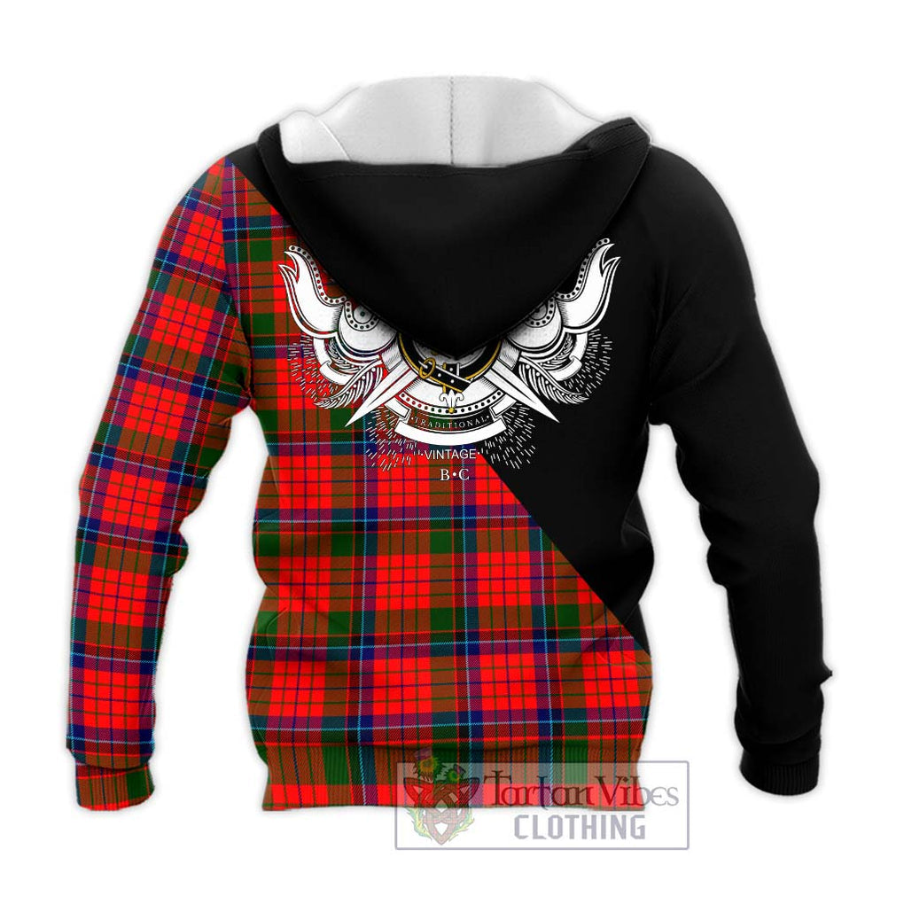 MacNicol of Scorrybreac Tartan Knitted Hoodie with Family Crest and Military Logo Style - Tartanvibesclothing Shop