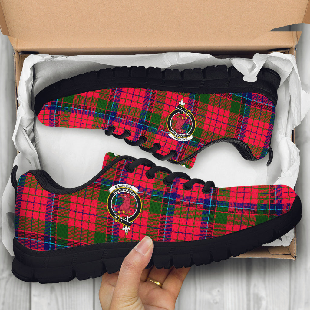 MacNicol of Scorrybreac Tartan Sneakers with Family Crest - Tartan Vibes Clothing