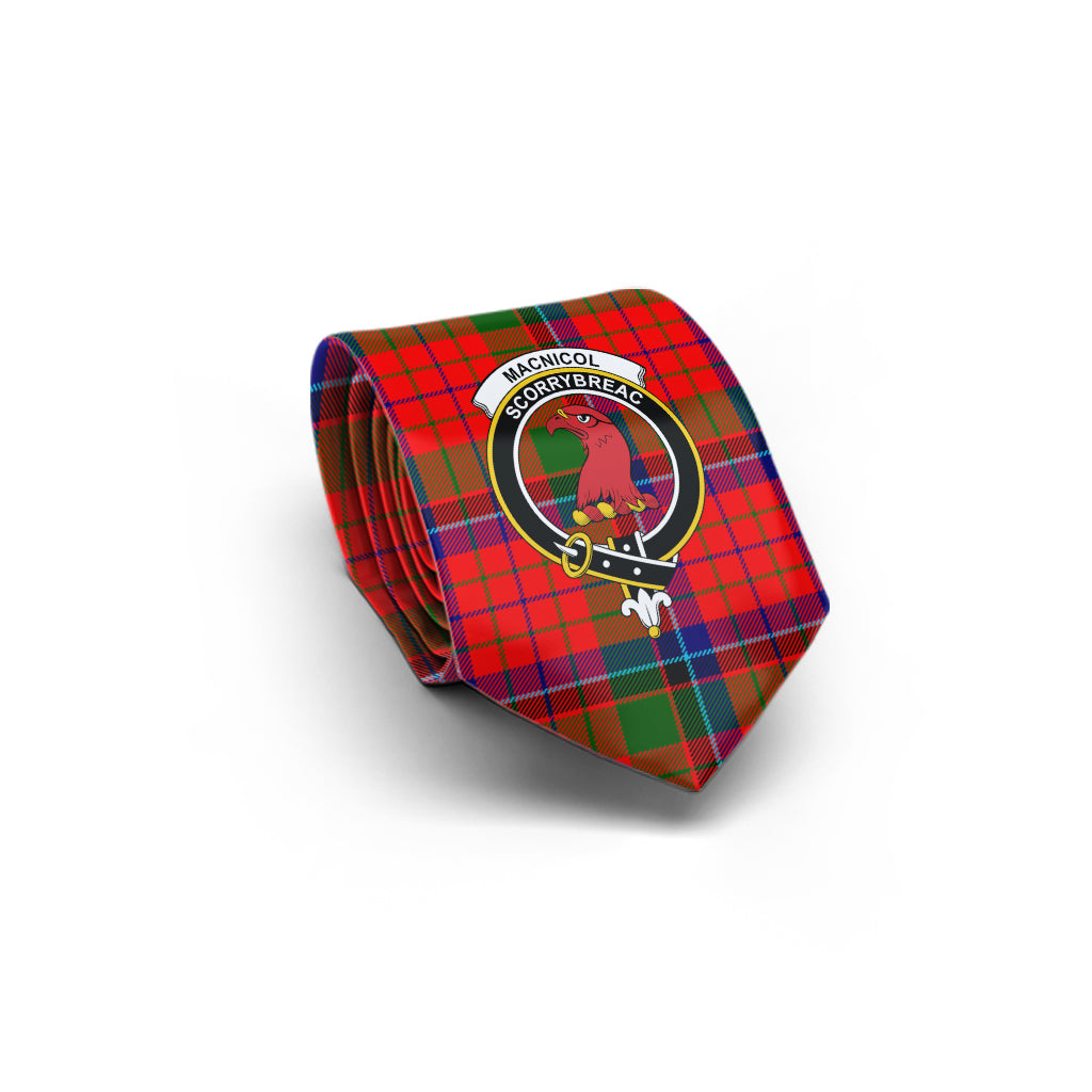 MacNicol of Scorrybreac Tartan Classic Necktie with Family Crest - Tartan Vibes Clothing