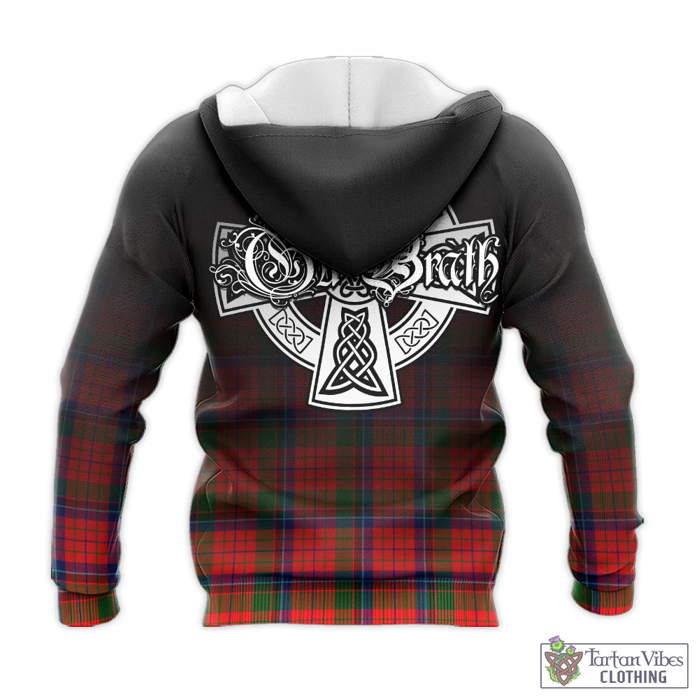 Tartan Vibes Clothing MacNicol of Scorrybreac Tartan Knitted Hoodie Featuring Alba Gu Brath Family Crest Celtic Inspired