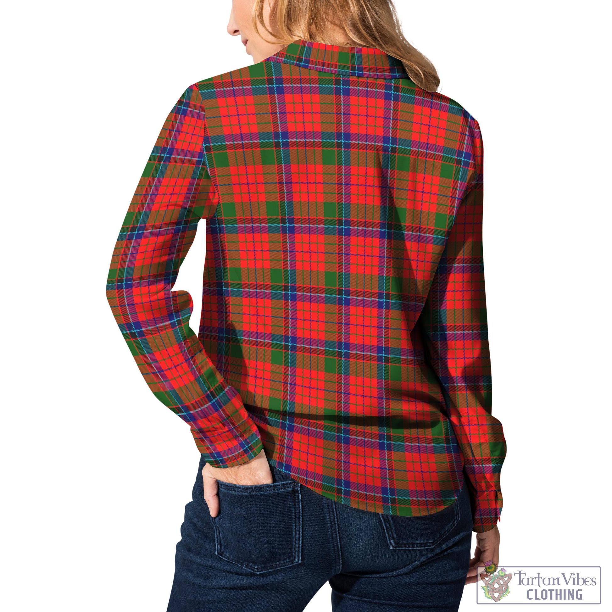 Tartan Vibes Clothing MacNicol of Scorrybreac Tartan Womens Casual Shirt with Family Crest