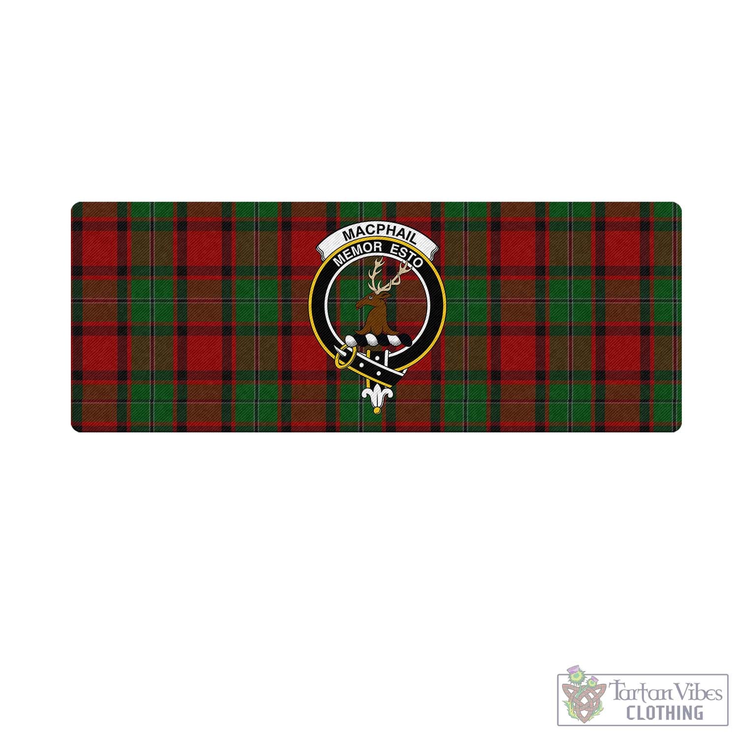 Tartan Vibes Clothing MacPhail Tartan Mouse Pad with Family Crest