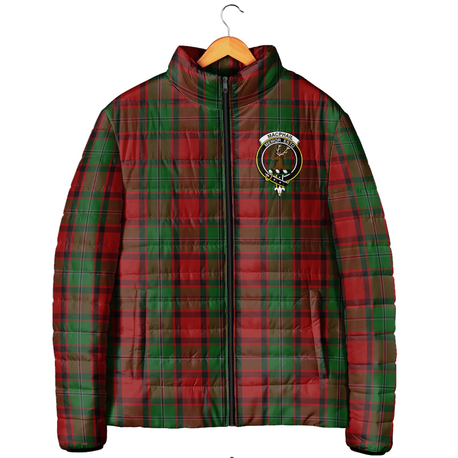 MacPhail (McPhail) Tartan Padded Jacket with Family Crest Men's Padded Jacket - Tartan Vibes Clothing