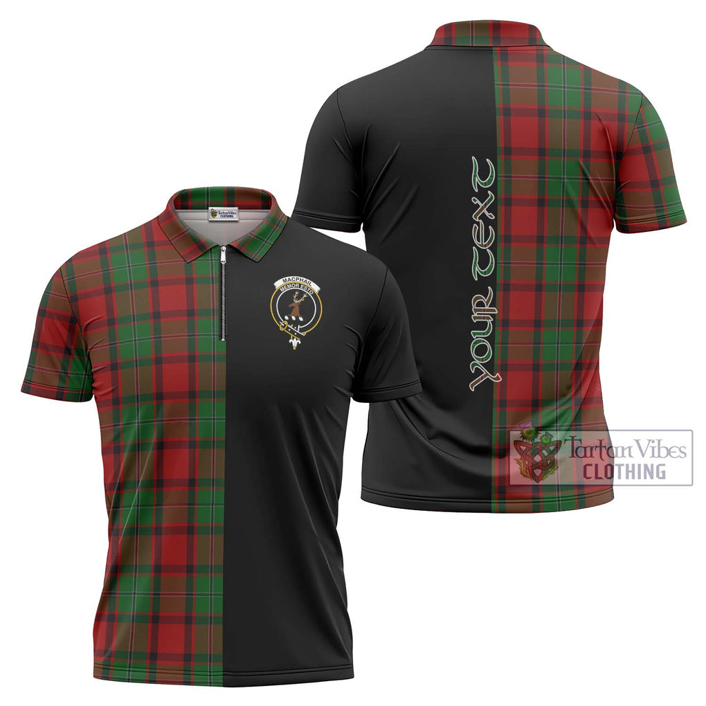 MacPhail (McPhail) Tartan Zipper Polo Shirt with Family Crest and Half Of Me Style Unisex - Tartanvibesclothing Shop