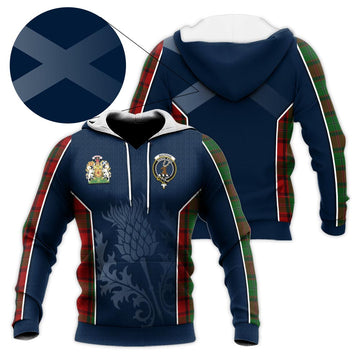 MacPhail (McPhail) Tartan Knitted Hoodie with Family Crest and Scottish Thistle Vibes Sport Style