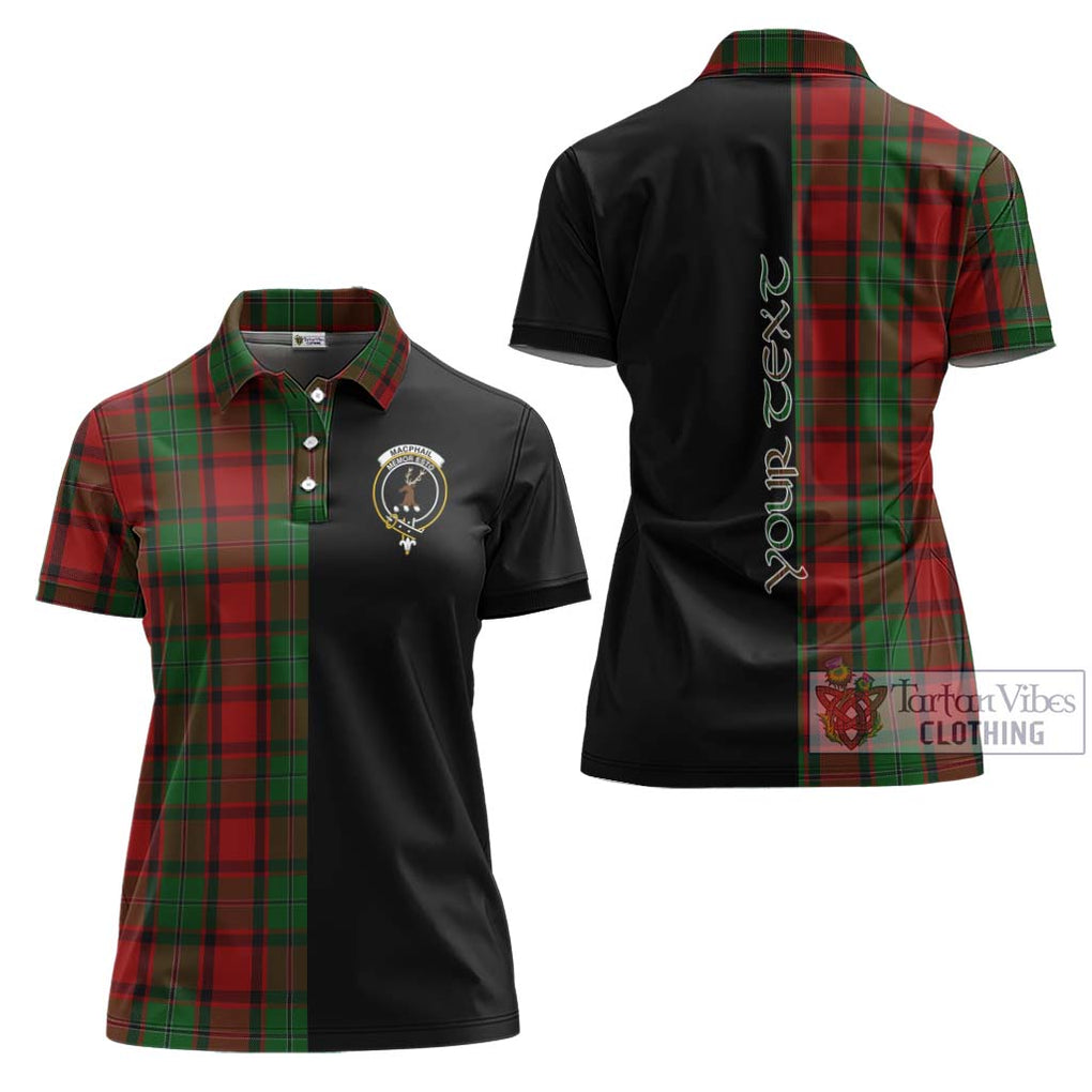 MacPhail (McPhail) Tartan Women's Polo Shirt with Family Crest and Half Of Me Style Women - Tartanvibesclothing Shop