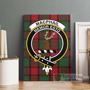 MacPhail (McPhail) Tartan Canvas Print Wall Art with Family Crest