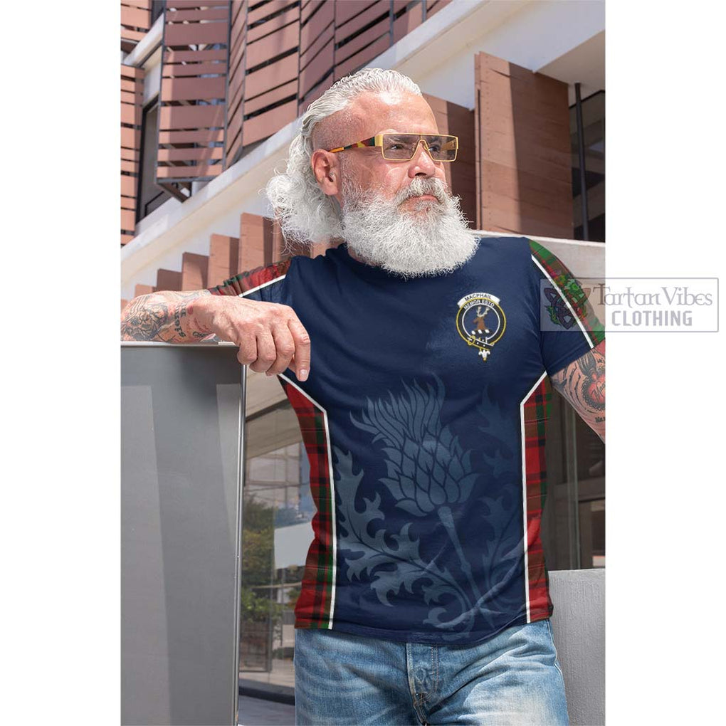 Tartan Vibes Clothing MacPhail Tartan Cotton T-shirt with Family Crest and Scottish Thistle Vibes Sport Style