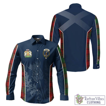 MacPhail (McPhail) Tartan Long Sleeve Button Up Shirt with Family Crest and Scottish Thistle Vibes Sport Style