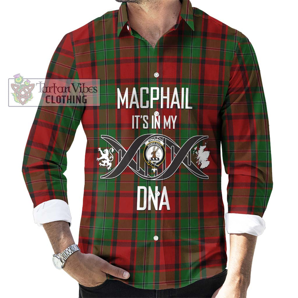 MacPhail (McPhail) Tartan Long Sleeve Button Shirt with Family Crest DNA In Me Style Men's Shirt S - Tartanvibesclothing Shop