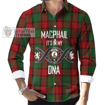 MacPhail (McPhail) Tartan Long Sleeve Button Shirt with Family Crest DNA In Me Style