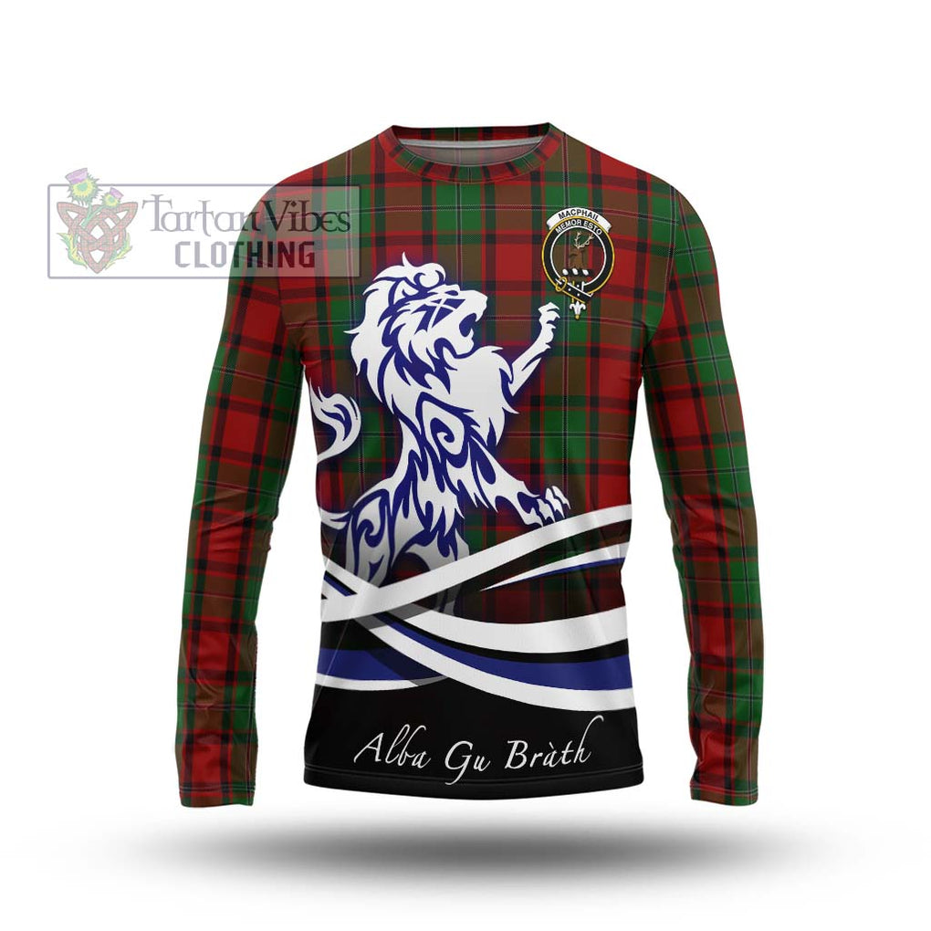 MacPhail (McPhail) Tartan Long Sleeve T-Shirt with Alba Gu Brath Regal Lion Emblem Unisex - Tartanvibesclothing Shop