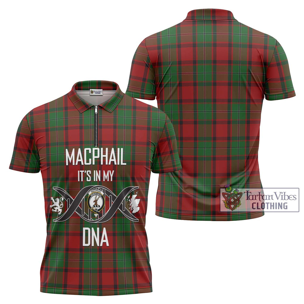 MacPhail (McPhail) Tartan Zipper Polo Shirt with Family Crest DNA In Me Style Unisex - Tartanvibesclothing Shop