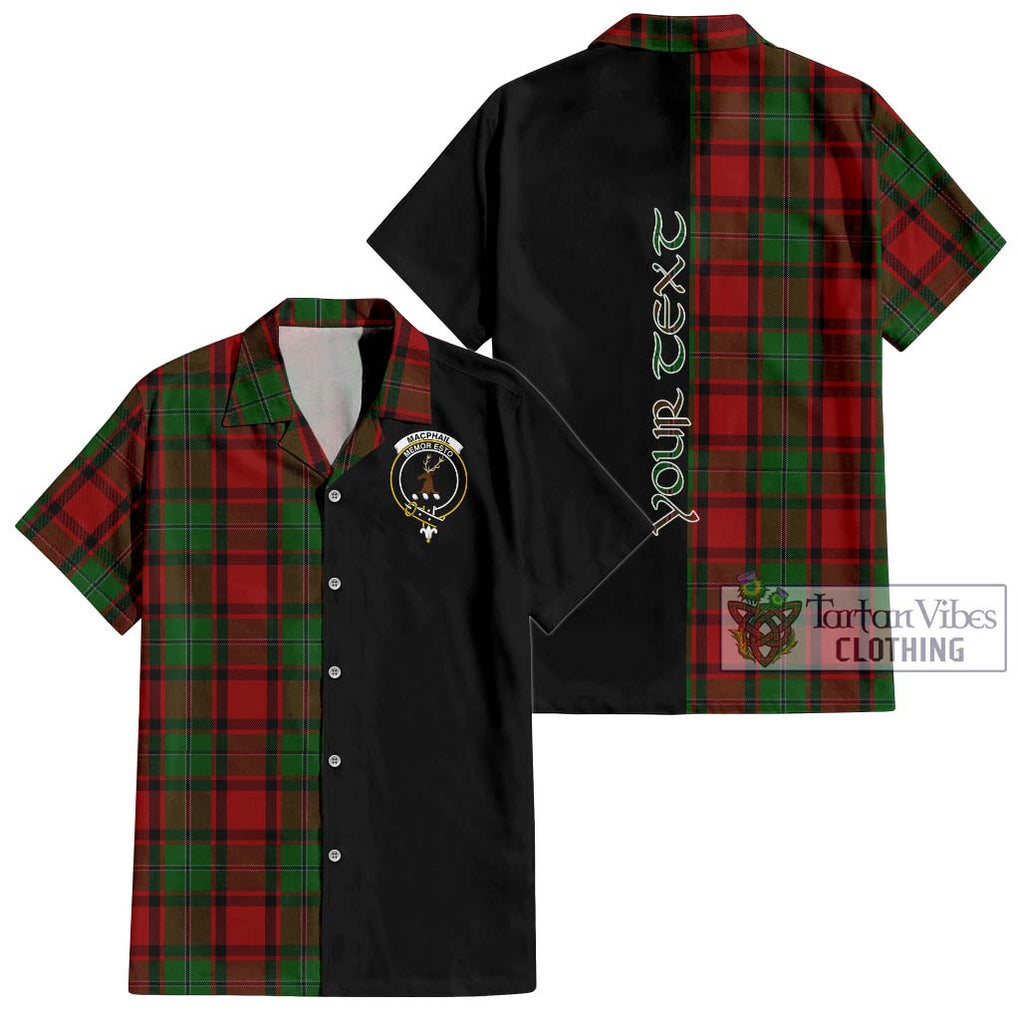 MacPhail (McPhail) Tartan Short Sleeve Button Shirt with Family Crest and Half Of Me Style Kid - Tartanvibesclothing Shop