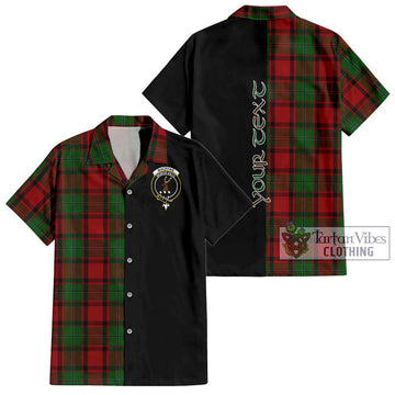 MacPhail (McPhail) Tartan Short Sleeve Button Shirt with Family Crest and Half Of Me Style