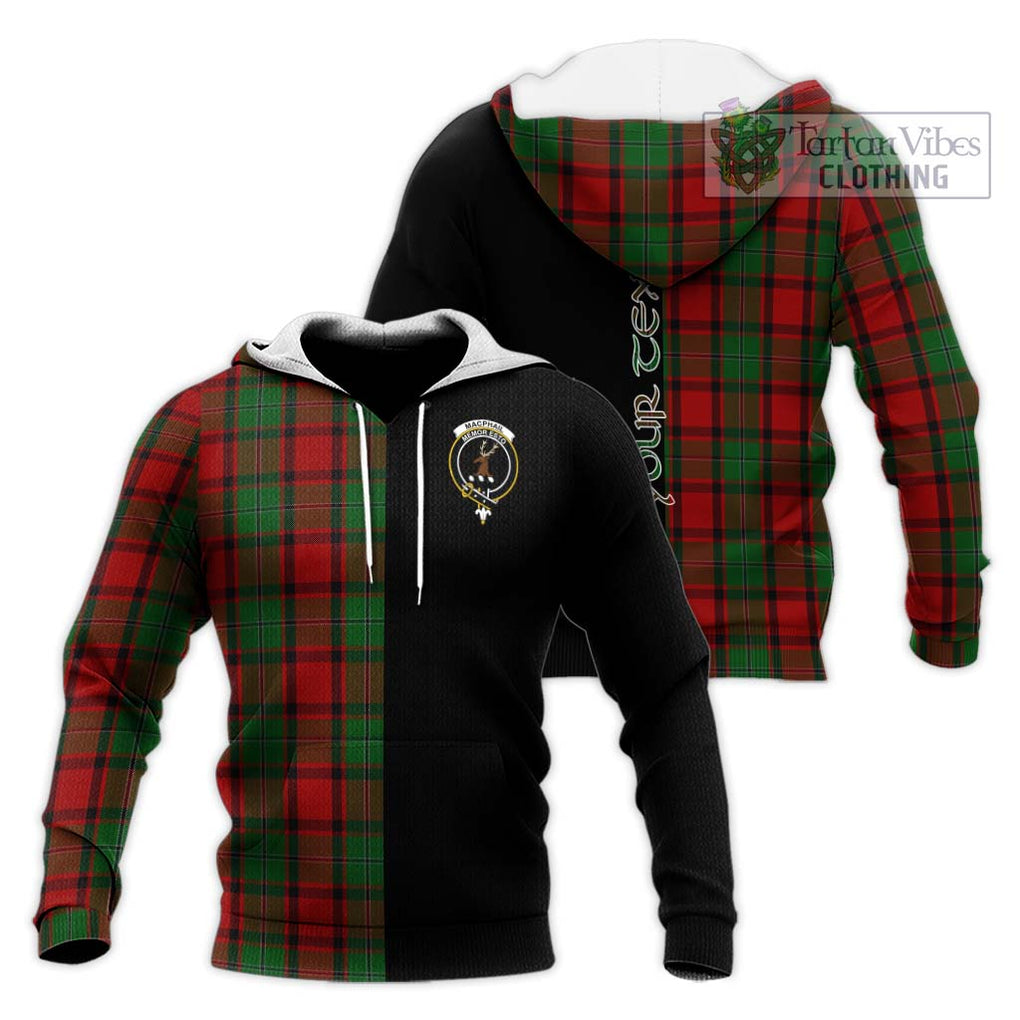 MacPhail (McPhail) Tartan Knitted Hoodie with Family Crest and Half Of Me Style Unisex Knitted Pullover Hoodie - Tartanvibesclothing Shop