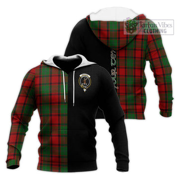 MacPhail (McPhail) Tartan Knitted Hoodie with Family Crest and Half Of Me Style