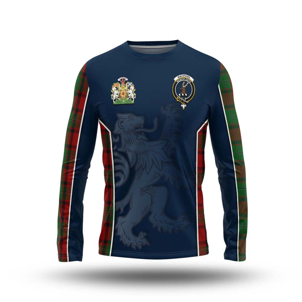 MacPhail (McPhail) Tartan Long Sleeve T-Shirt with Family Crest and Lion Rampant Vibes Sport Style Unisex - Tartan Vibes Clothing