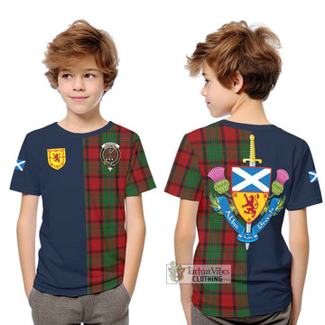 MacPhail (McPhail) Tartan Kid T-Shirt Alba with Scottish Lion Royal Arm Half Style