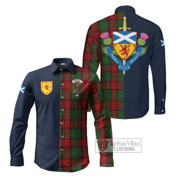 MacPhail (McPhail) Tartan Long Sleeve Button Shirt Alba with Scottish Lion Royal Arm Half Style