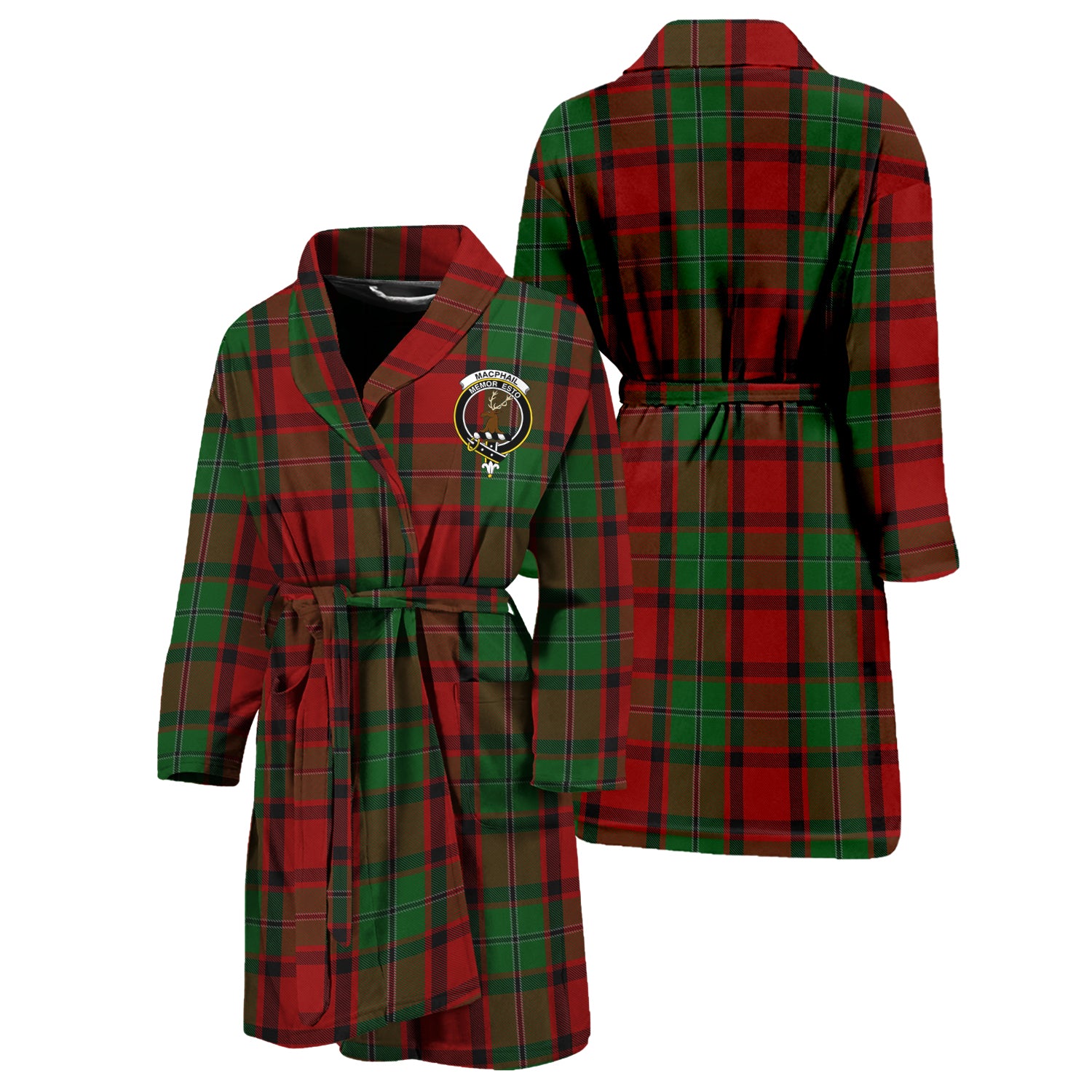 MacPhail (McPhail) Tartan Bathrobe with Family Crest Unisex S - Tartan Vibes Clothing